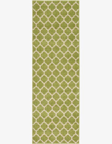 Light Green Lattice Runner Rug