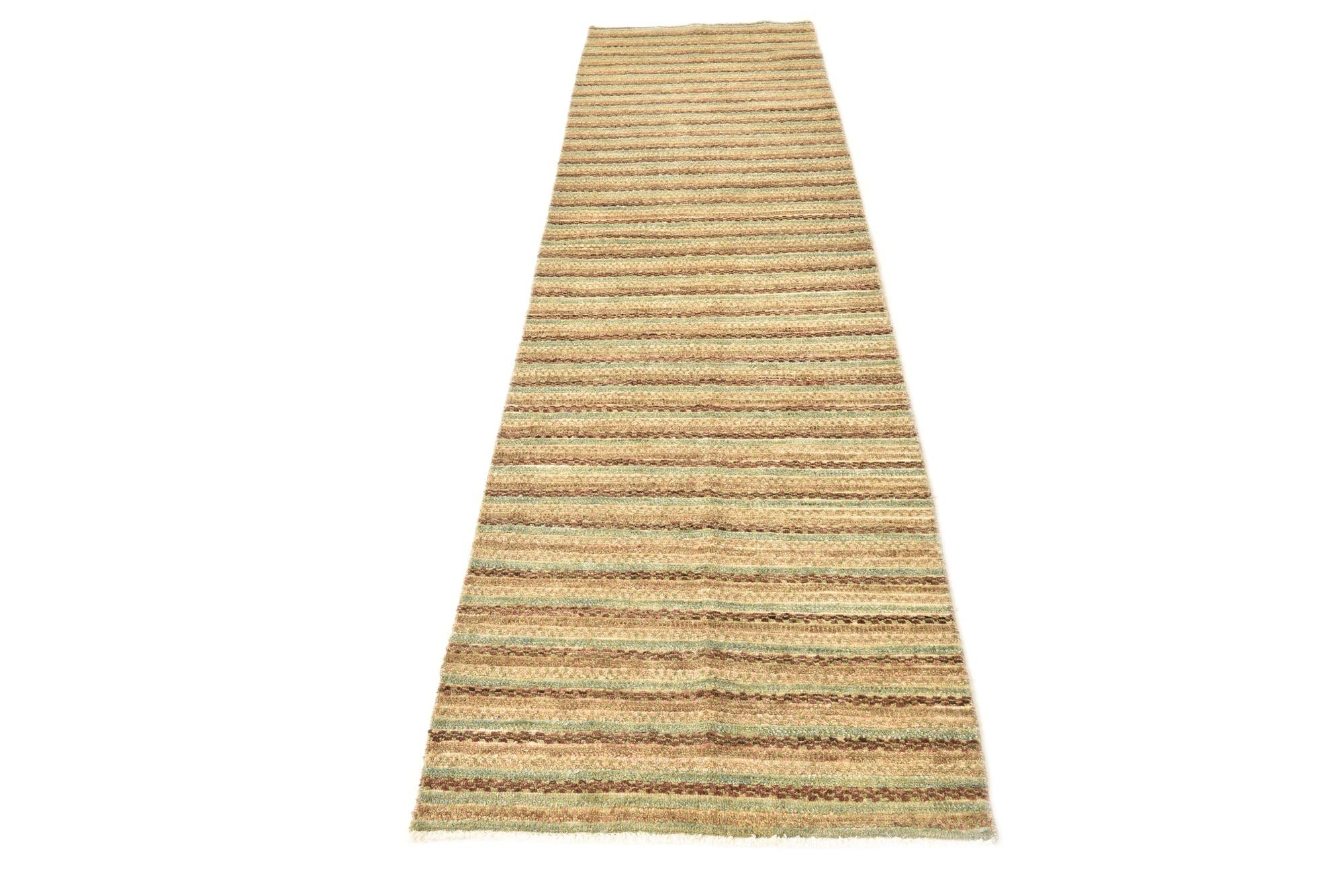 2' 7 x 10' 2 Hand Knotted Modern Ziegler Runner Rug