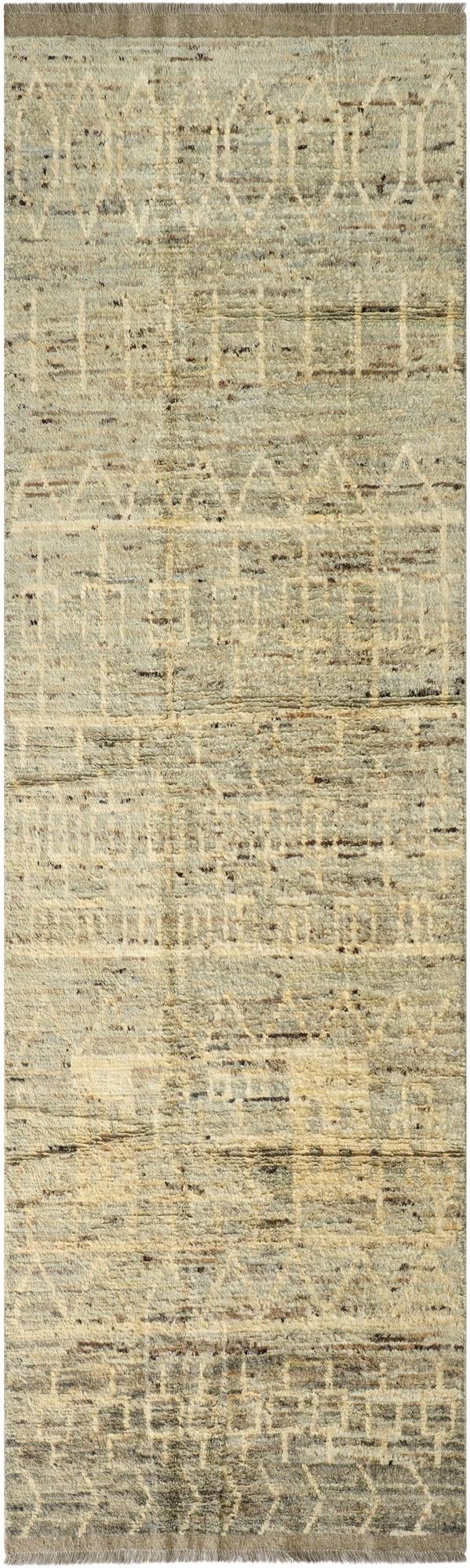 4' x 13' 10  Hand Knotted Moroccan Wool Runner Rug