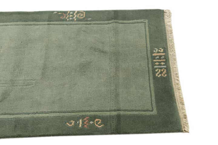 2' 4 x 4' 7 Hand Knotted Nepal Wool Runner Rug