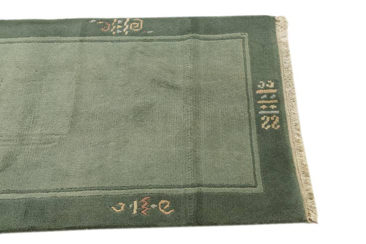 Detail image of 2' 4 x 4' 7 Hand Knotted Nepal Wool Runner Rug