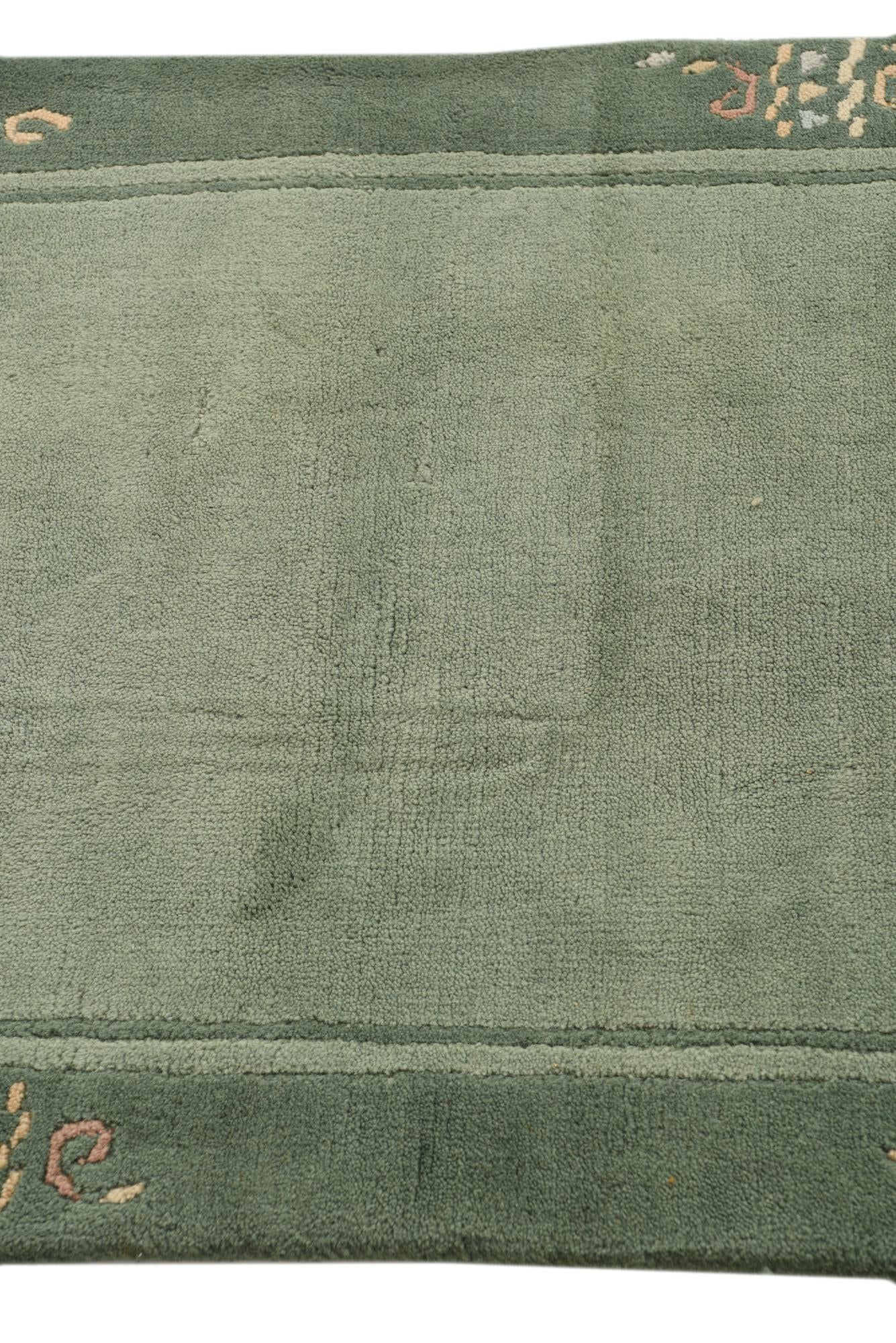 2' 4 x 4' 7 Hand Knotted Nepal Wool Runner Rug