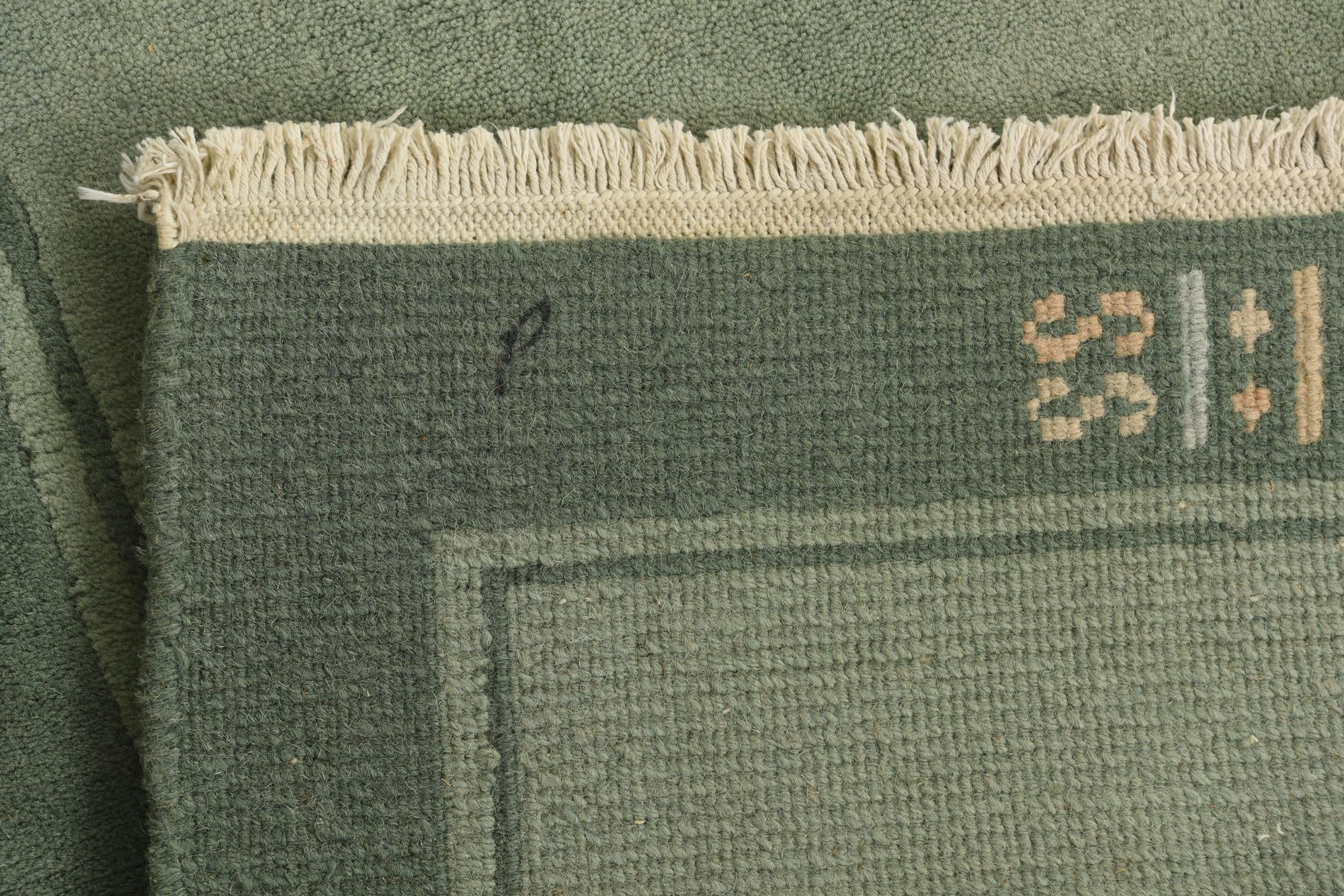 2' 4 x 4' 7 Hand Knotted Nepal Wool Runner Rug