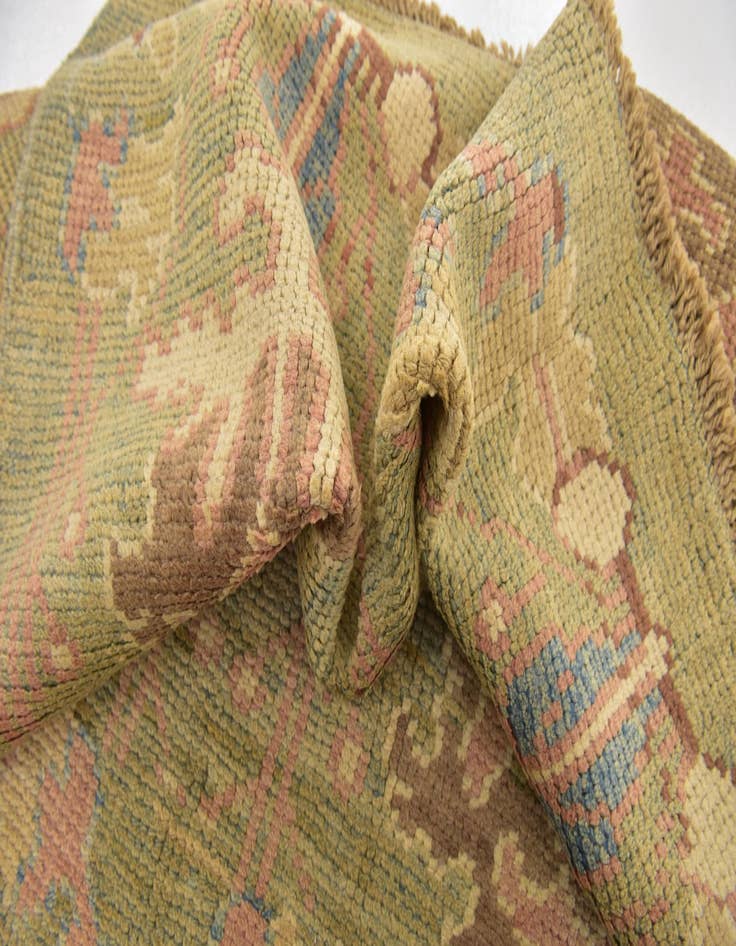 Detail image of 4' 5 x 8'  Hand Knotted Oushak Wool Runner Rug