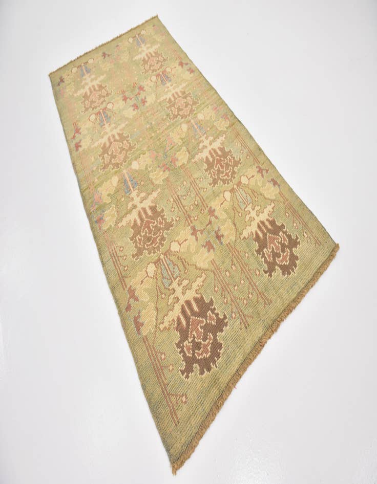 Detail image of 4' 5 x 8'  Hand Knotted Oushak Wool Runner Rug