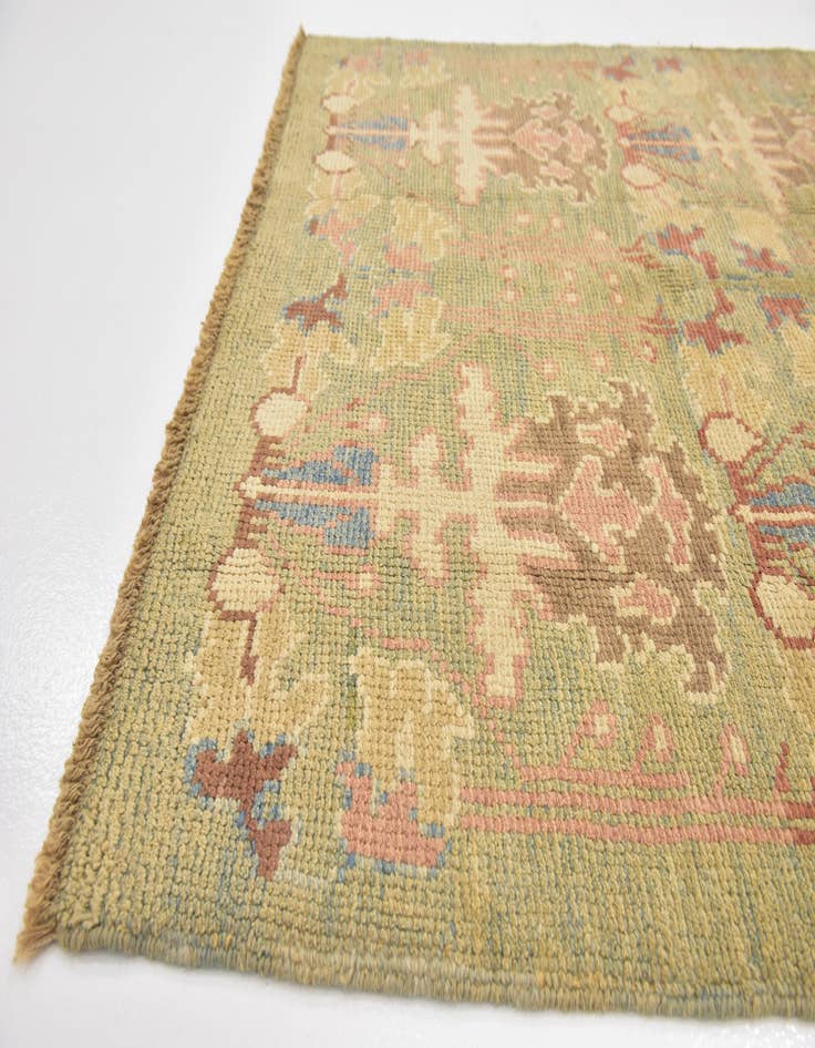 Detail image of 4' 5 x 8'  Hand Knotted Oushak Wool Runner Rug