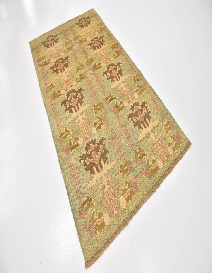 Detail image of 4' 5 x 8' 7 Hand Knotted Oushak Wool Runner Rug