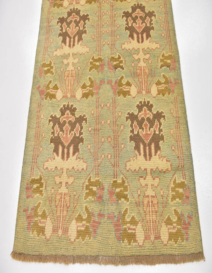 Detail image of 4' 5 x 8' 7 Hand Knotted Oushak Wool Runner Rug