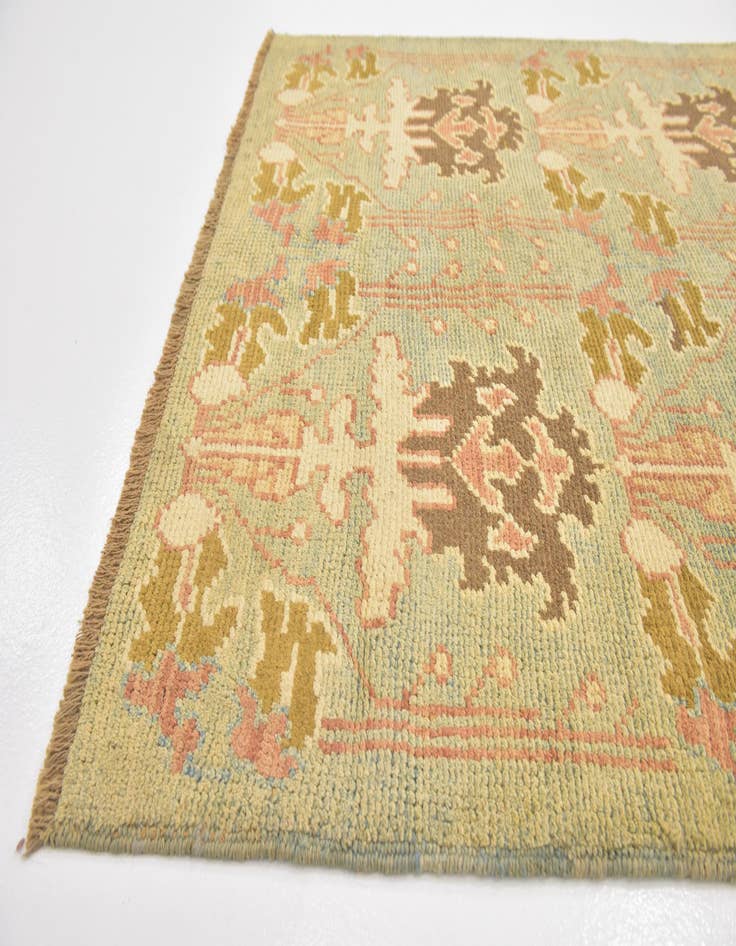 Detail image of 4' 5 x 8' 7 Hand Knotted Oushak Wool Runner Rug