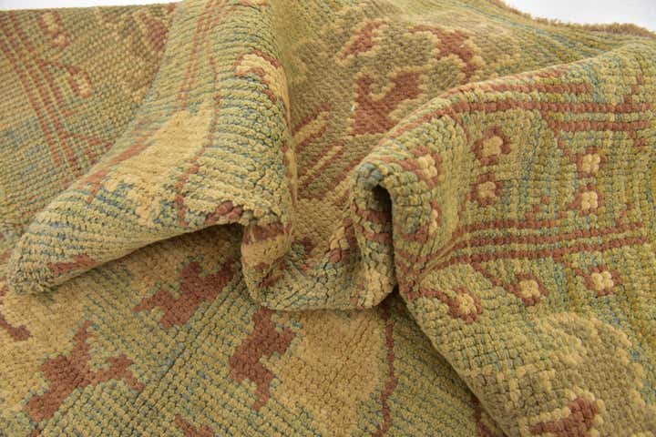 4' 5 x 7' 7 Hand Knotted Oushak Wool Runner Rug