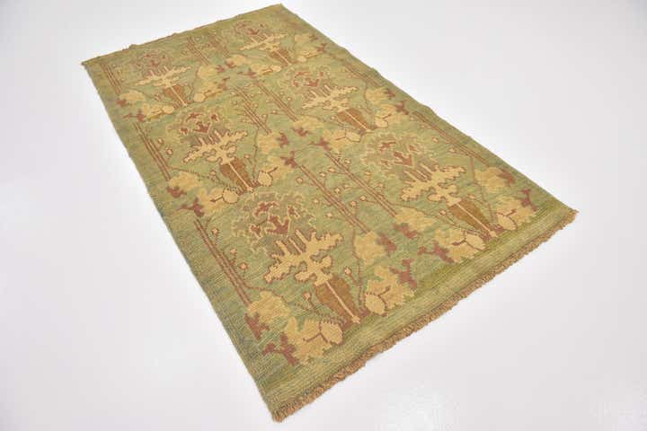 4' 5 x 7' 7 Hand Knotted Oushak Wool Runner Rug