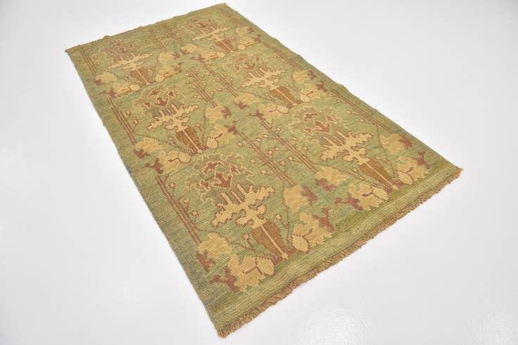 Detail image of 4' 5 x 7' 7 Hand Knotted Oushak Wool Runner Rug