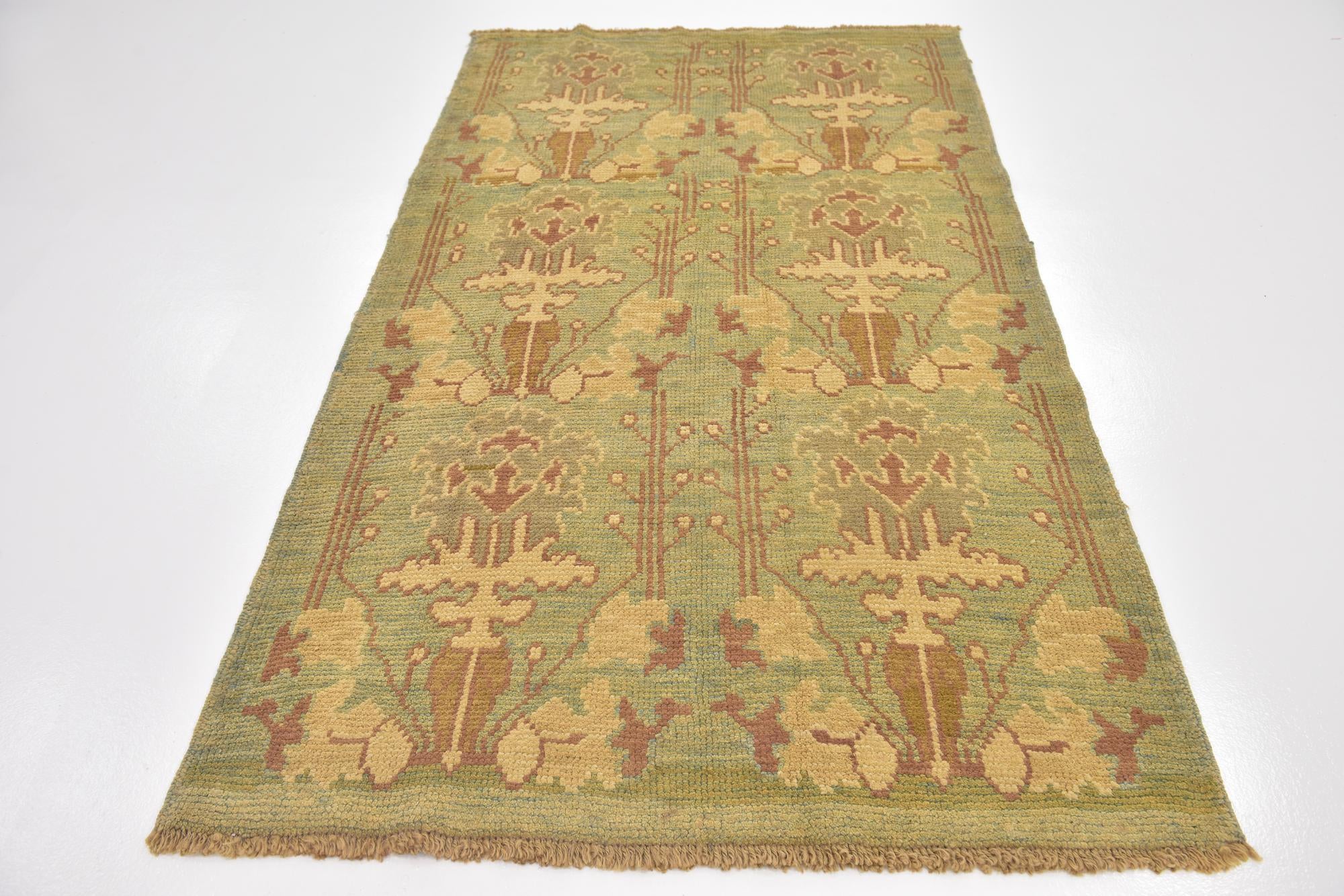 4' 5 x 7' 7 Hand Knotted Oushak Wool Runner Rug