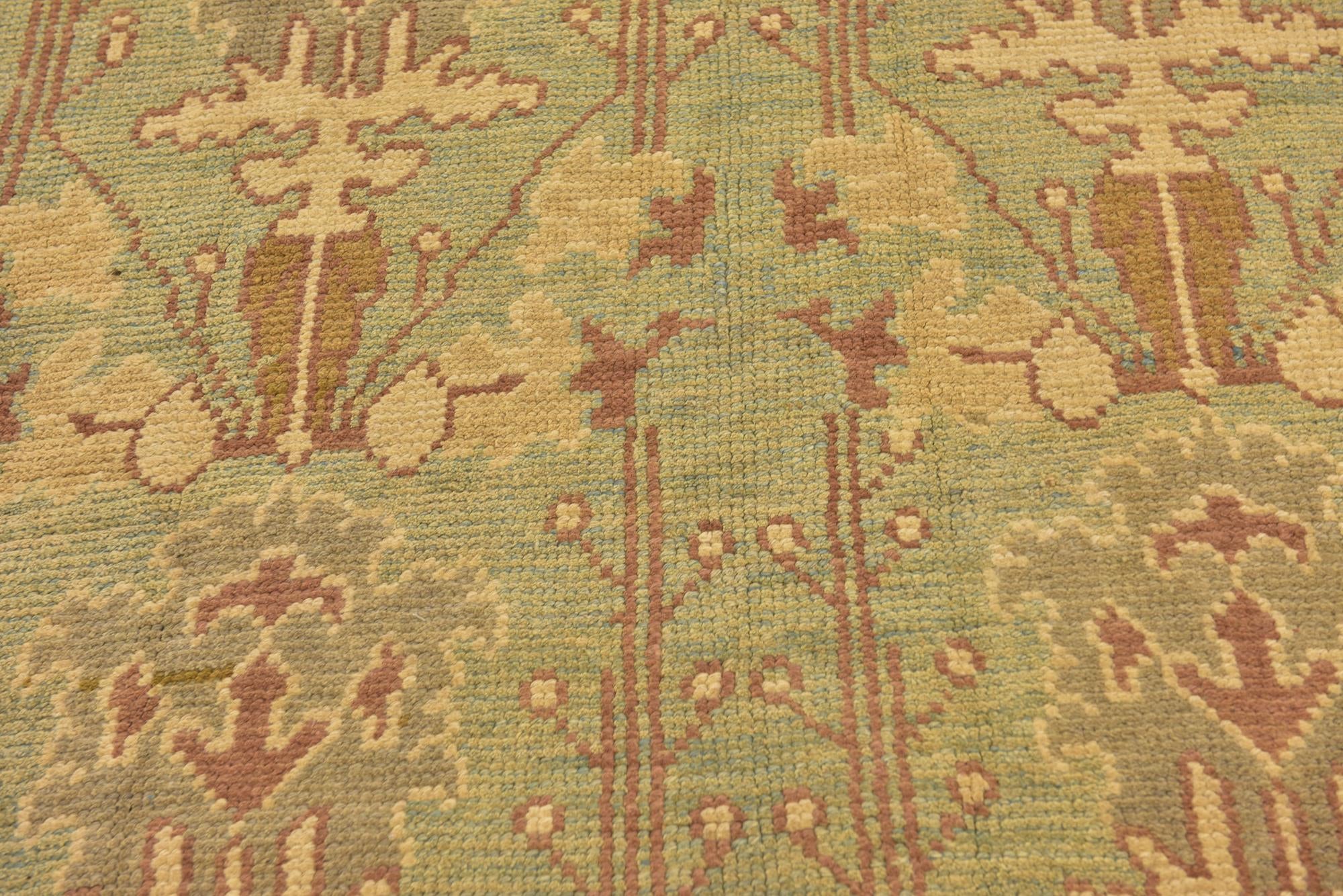 4' 5 x 7' 7 Hand Knotted Oushak Wool Runner Rug