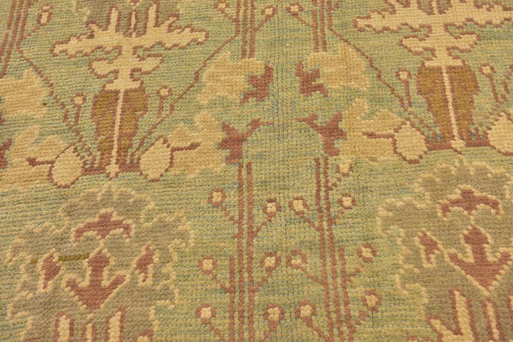 Detail image of 4' 5 x 7' 7 Hand Knotted Oushak Wool Runner Rug