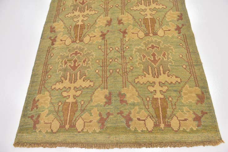 Detail image of 4' 5 x 7' 7 Hand Knotted Oushak Wool Runner Rug