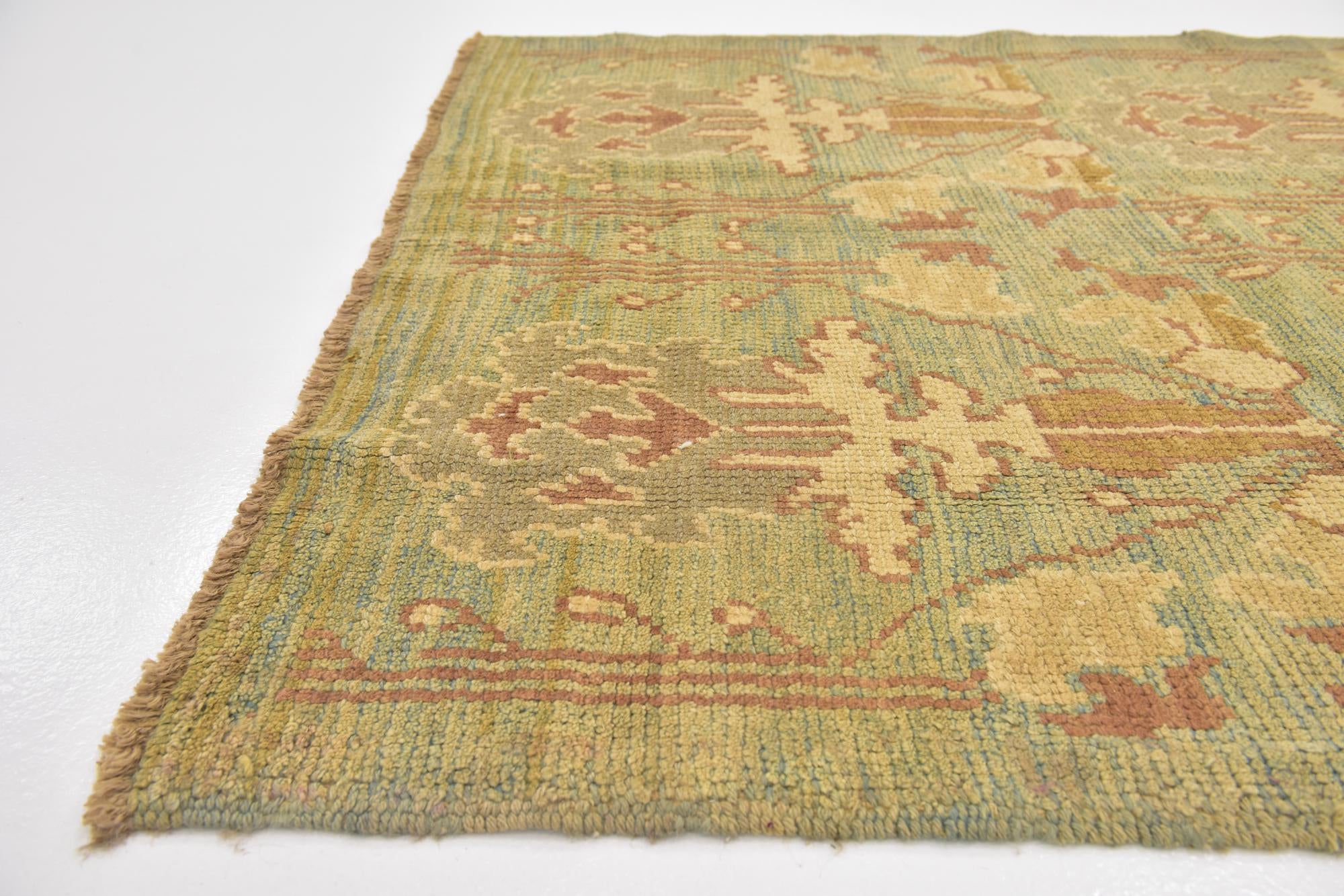 4' 5 x 7' 7 Hand Knotted Oushak Wool Runner Rug
