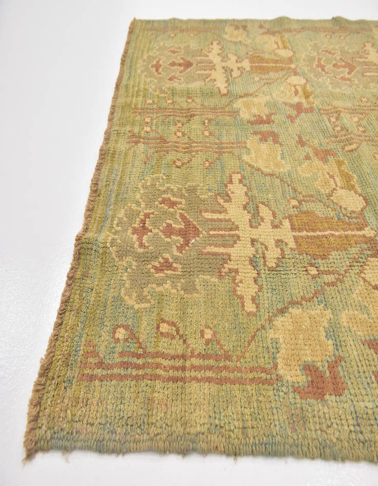 Detail image of 4' 5 x 7' 7  Hand Knotted Oushak Wool Runner Rug