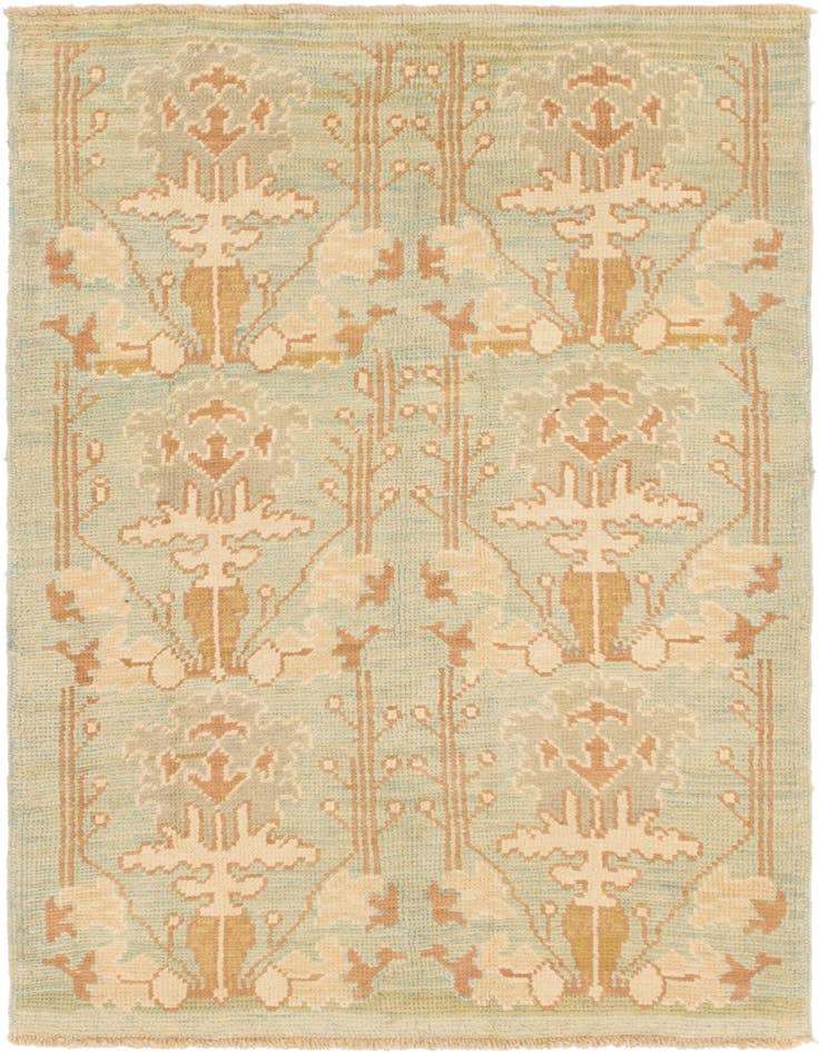 Detail image of 4' 5 x 7' 7 Hand Knotted Oushak Wool Runner Rug