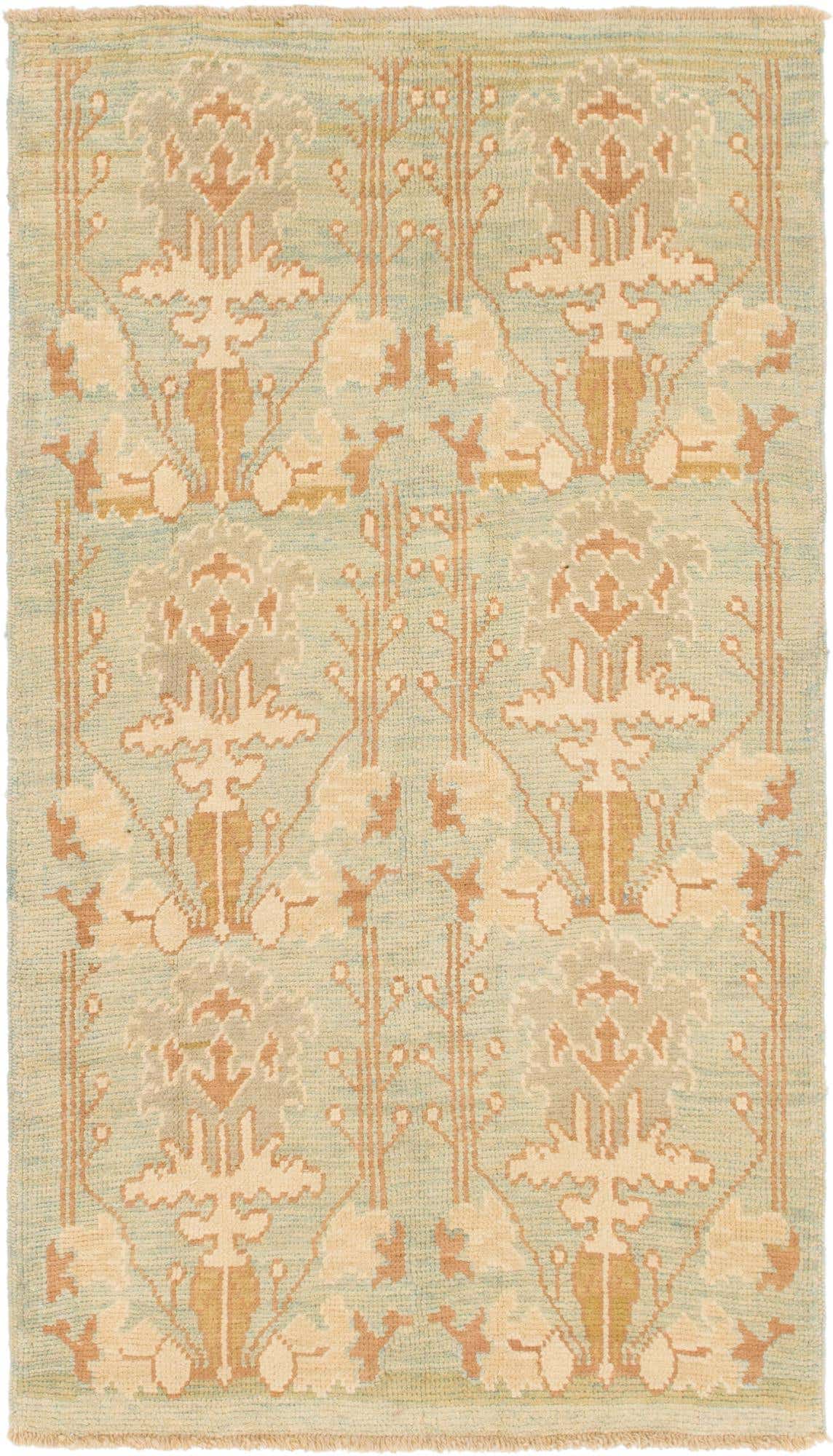 4' 5 x 7' 7 Hand Knotted Oushak Wool Runner Rug
