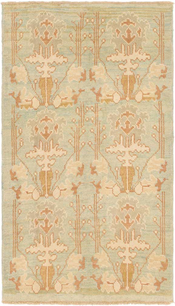 4' 5 x 7' 7 Hand Knotted Oushak Wool Runner Rug