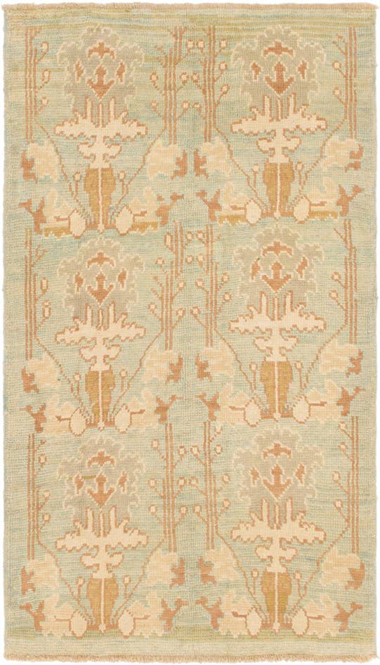 Detail image of 4' 5 x 7' 7 Hand Knotted Oushak Wool Runner Rug