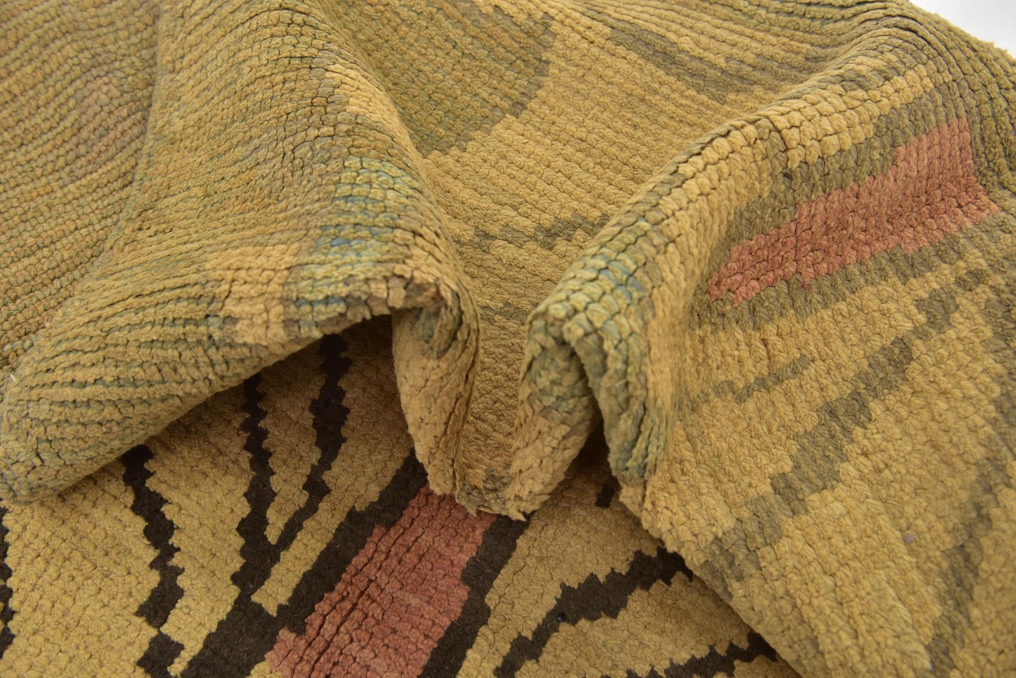 4' 2 x 11' 5 Hand Knotted Oushak Wool Runner Rug
