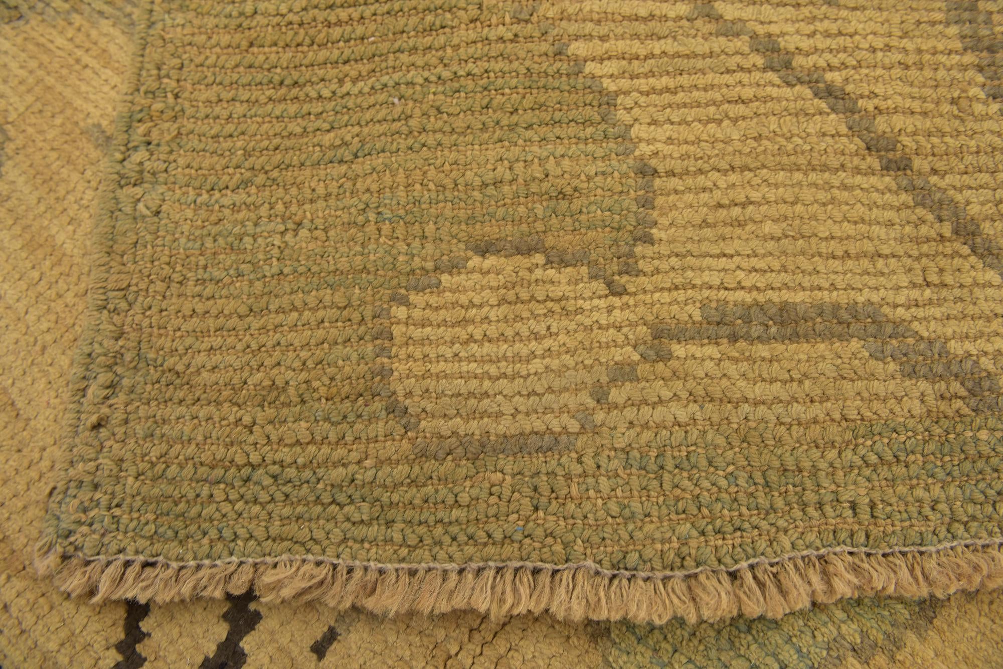 4' 2 x 11' 5 Hand Knotted Oushak Wool Runner Rug