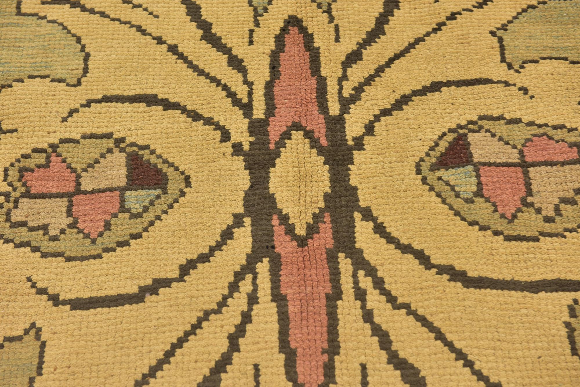 4' 2 x 11' 5 Hand Knotted Oushak Wool Runner Rug