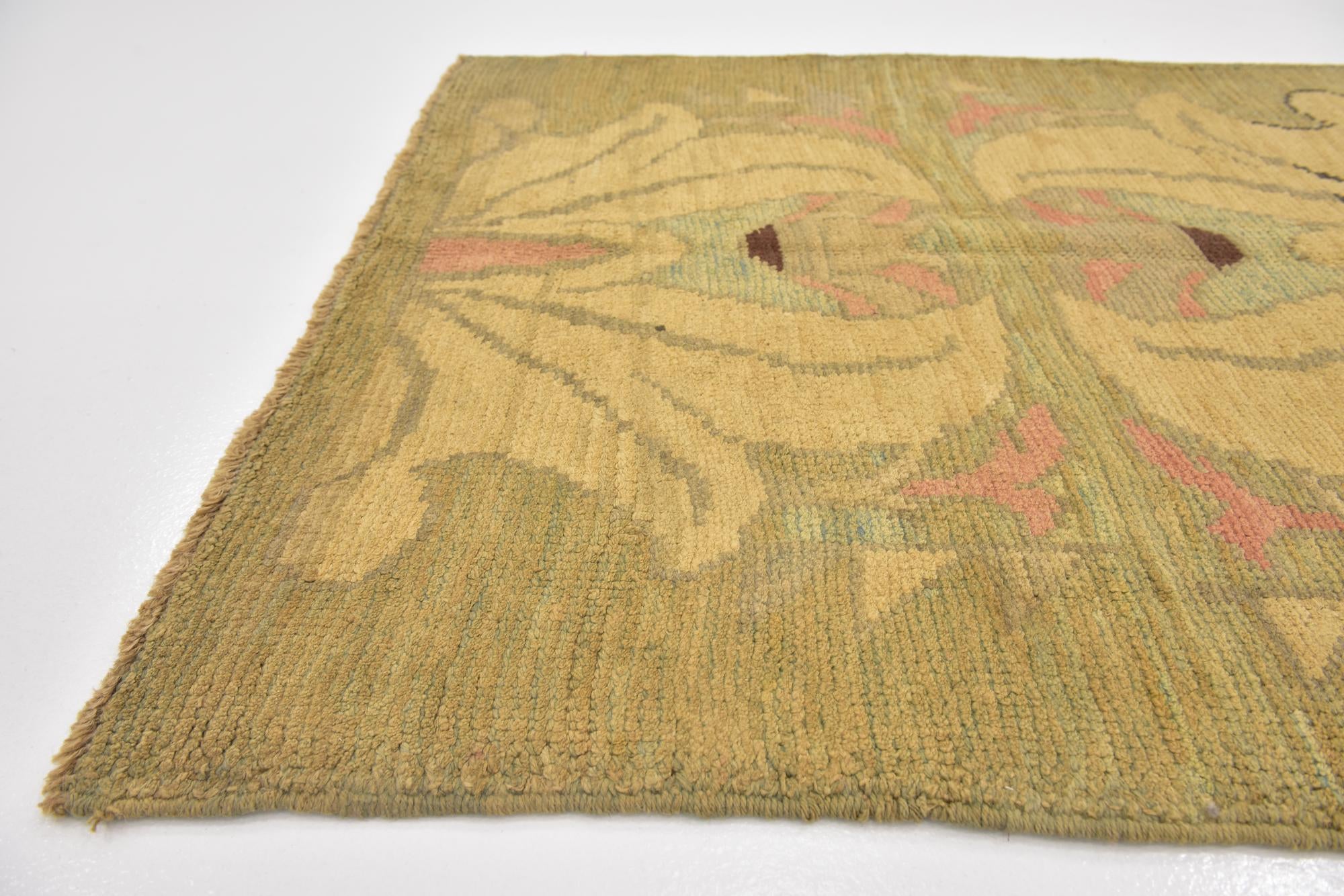 4' 2 x 11' 5 Hand Knotted Oushak Wool Runner Rug