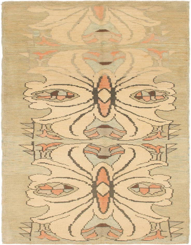 Detail image of 4' 2 x 11' 5 Hand Knotted Oushak Wool Runner Rug