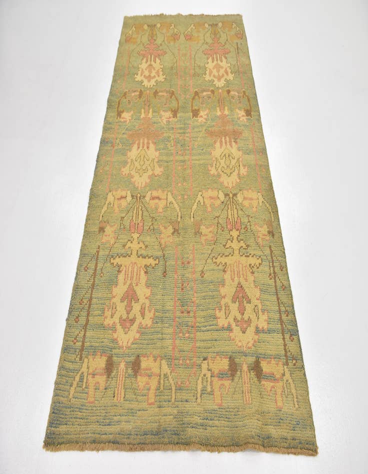 Detail image of 4' 3 x 8' 2  Hand Knotted Oushak Wool Runner Rug