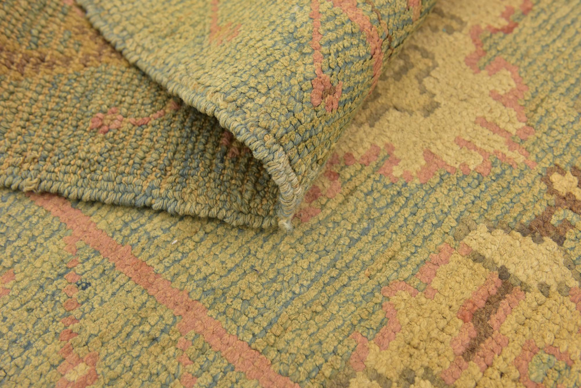 4' 3 x 8' 2 Hand Knotted Oushak Wool Runner Rug