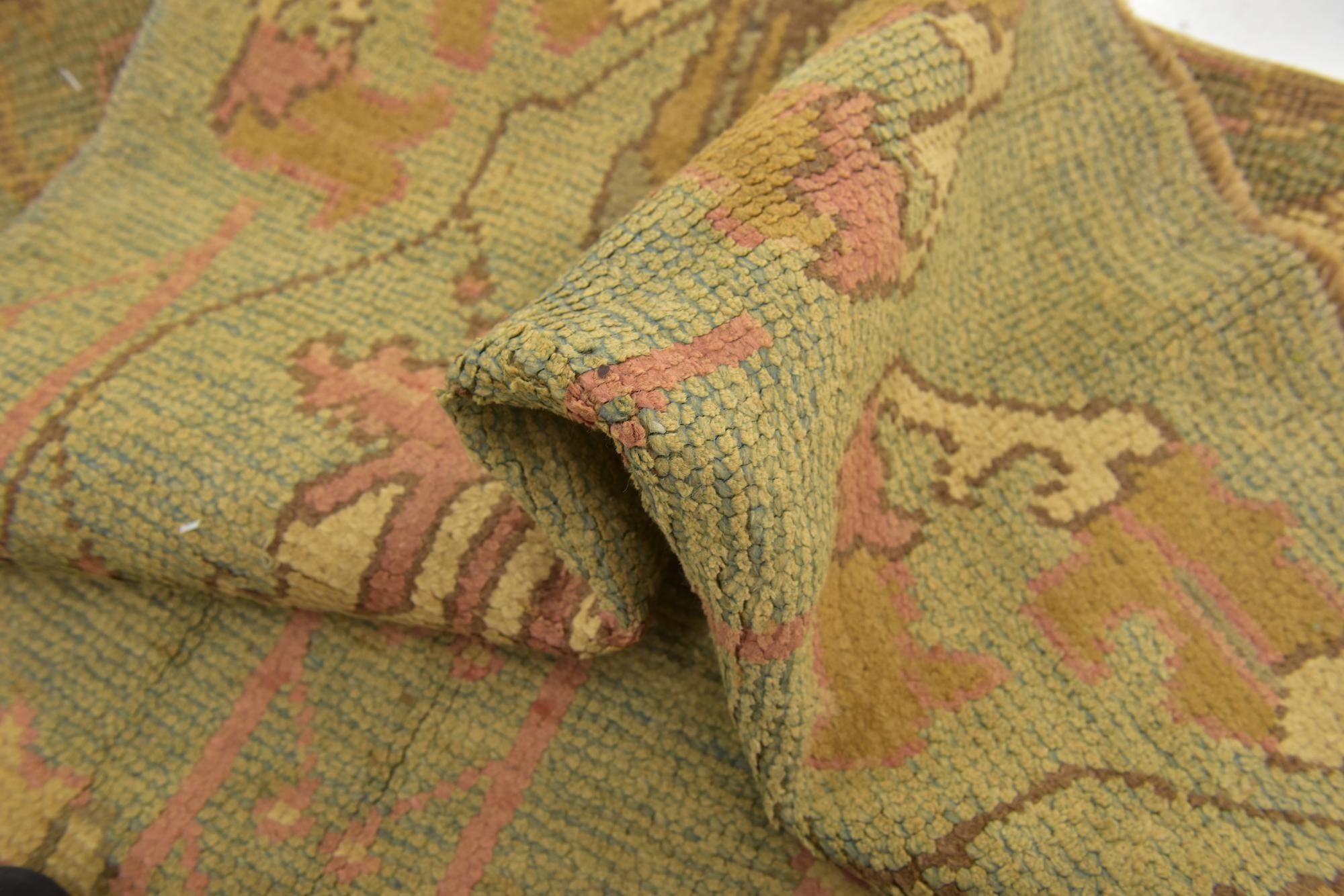 4' 3 x 8' 2 Hand Knotted Oushak Wool Runner Rug