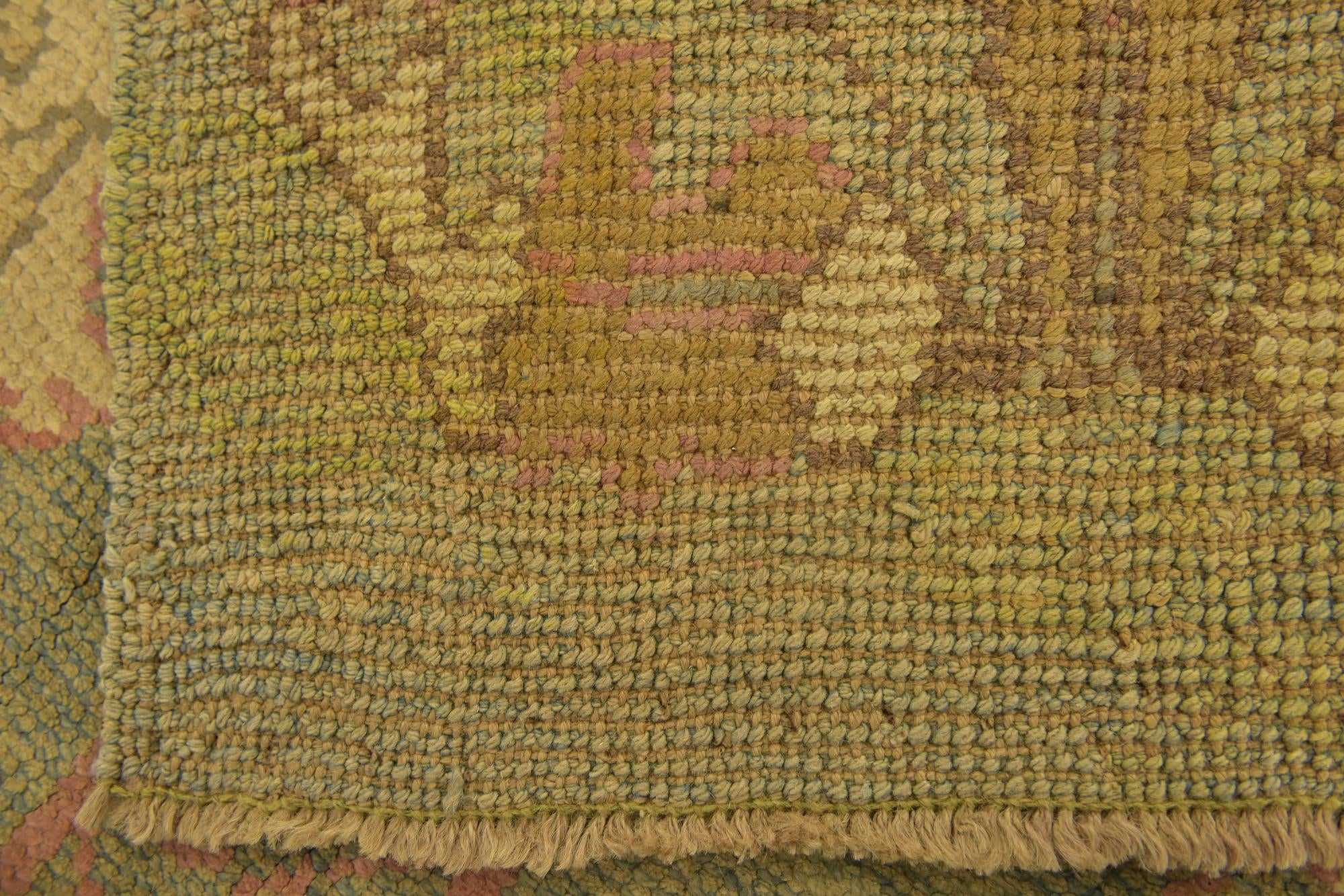 4' 3 x 8' 2 Hand Knotted Oushak Wool Runner Rug