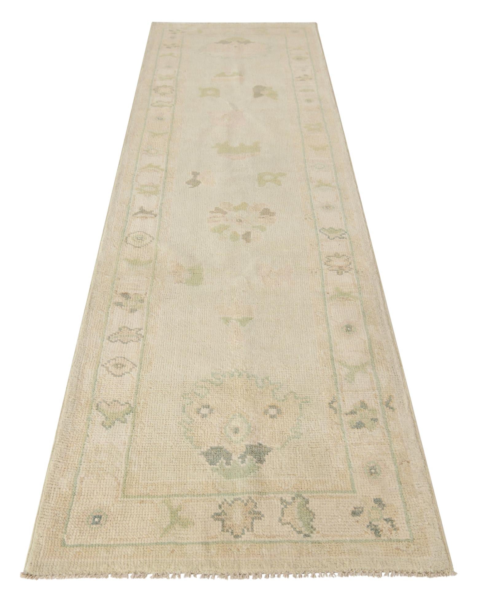 2' 9 x 10' 4 Hand Knotted Oushak Wool Runner Rug