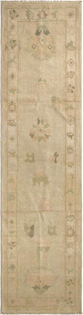 2' 9 x 10' 4 Hand Knotted Oushak Wool Runner Rug