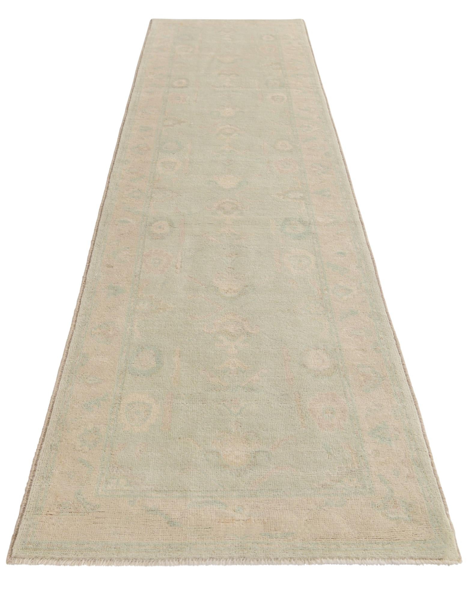 2' 10 x 11' 5 Hand Knotted Oushak Wool Runner Rug