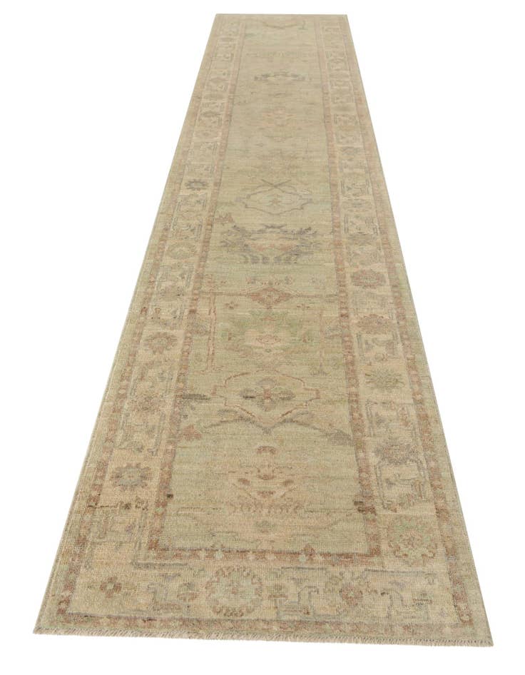 Detail image of 2' 10 x 14' 6  Hand Knotted Oushak Wool Runner Rug
