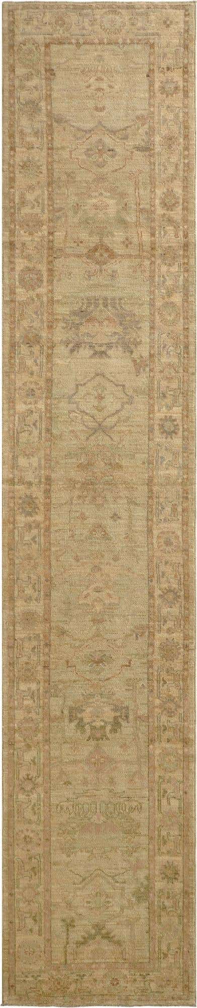 2' 10 x 14' 6 Hand Knotted Oushak Wool Runner Rug