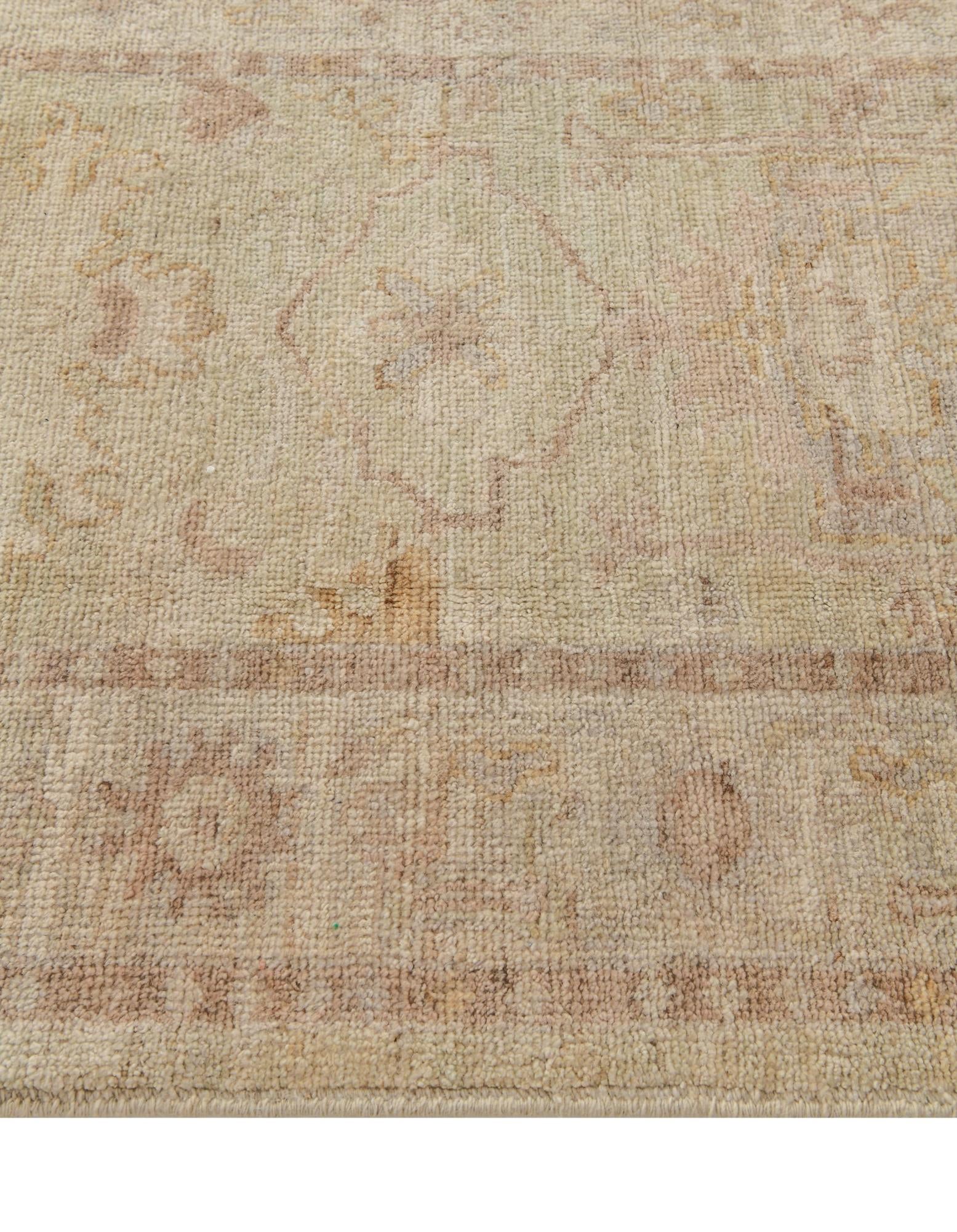 2' 9 x 9' 10 Hand Knotted Oushak Wool Runner Rug