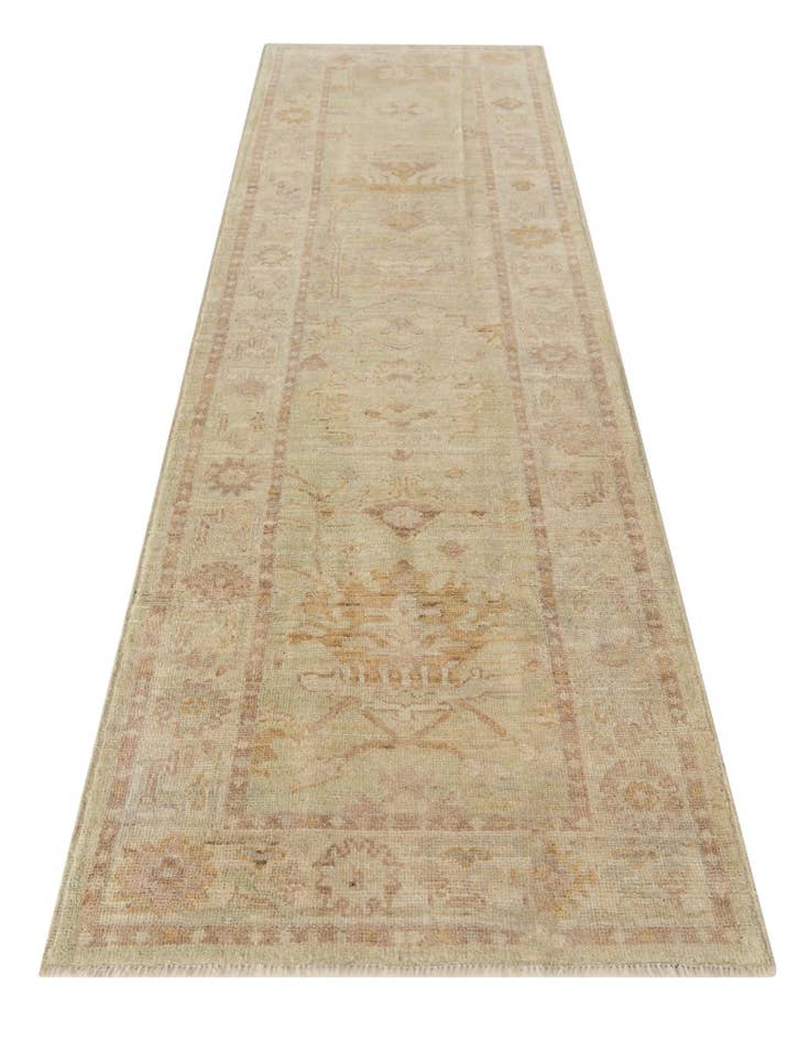 Detail image of 2' 9 x 9' 10 Hand Knotted Oushak Wool Runner Rug