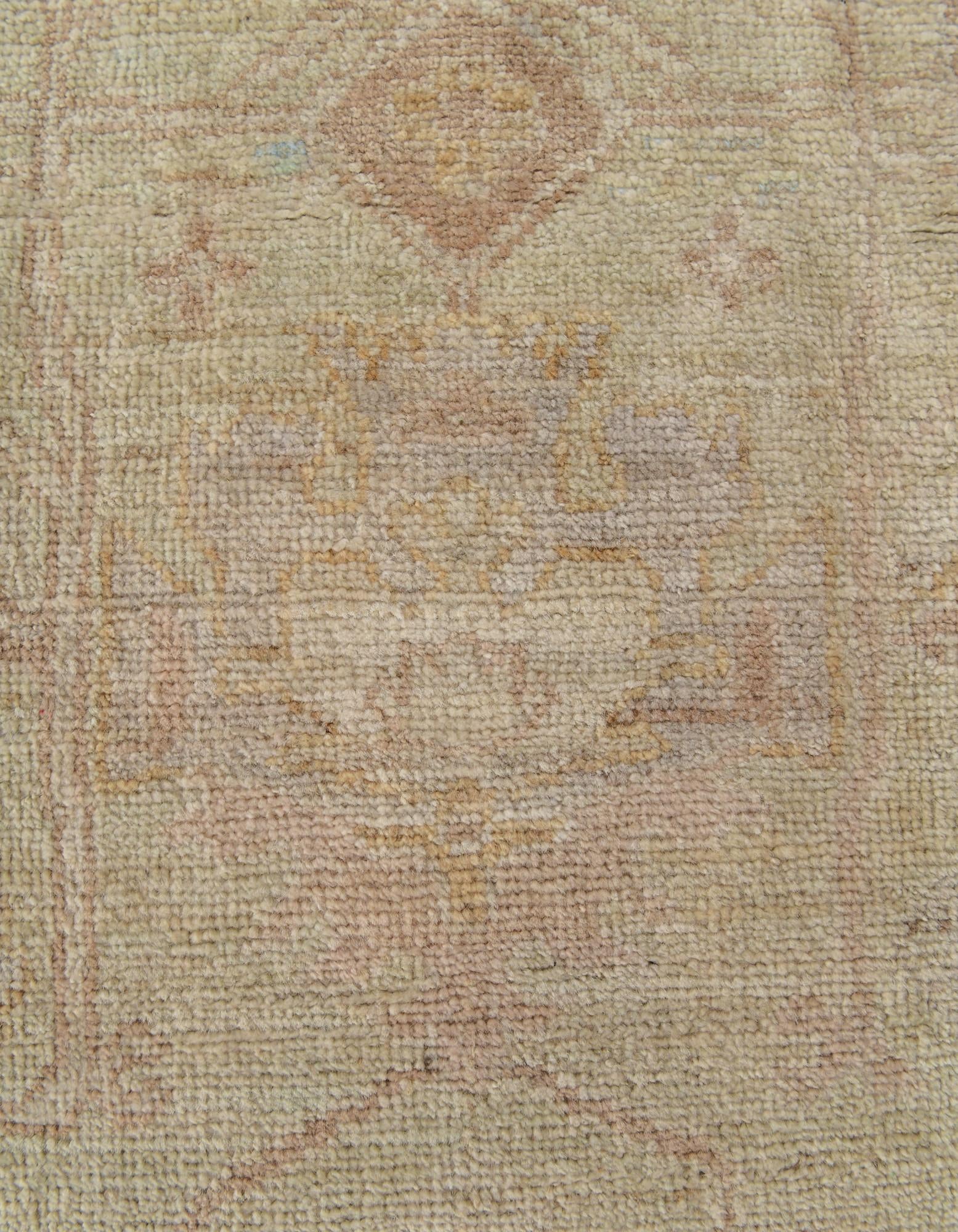 2' 9 x 9' 10 Hand Knotted Oushak Wool Runner Rug
