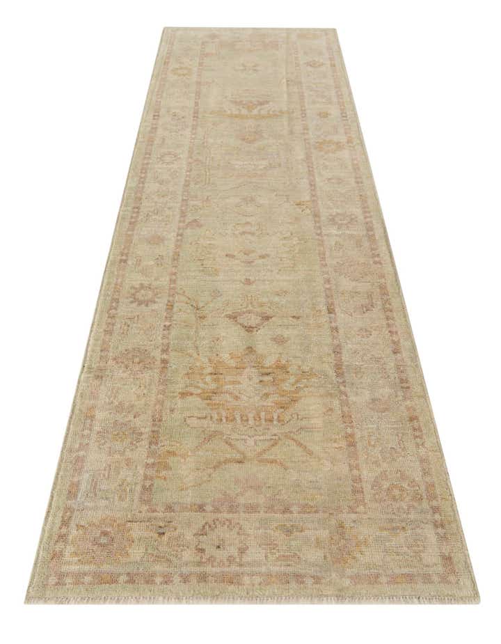 2' 9 x 9' 10 Hand Knotted Oushak Wool Runner Rug