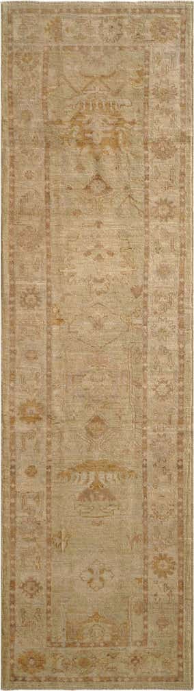 2' 9 x 9' 10 Hand Knotted Oushak Wool Runner Rug
