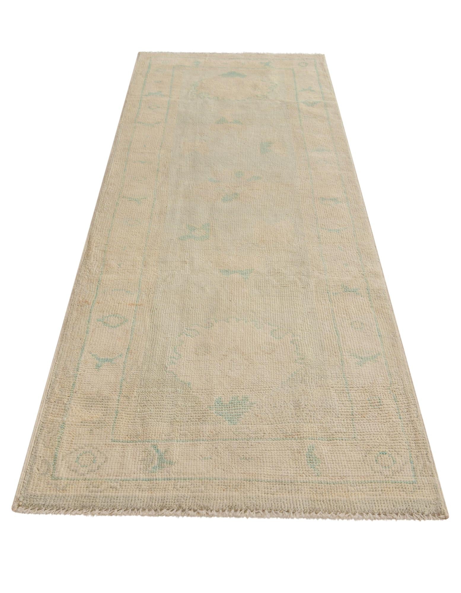 2' 8 x 7' 10 Hand Knotted Oushak Wool Runner Rug