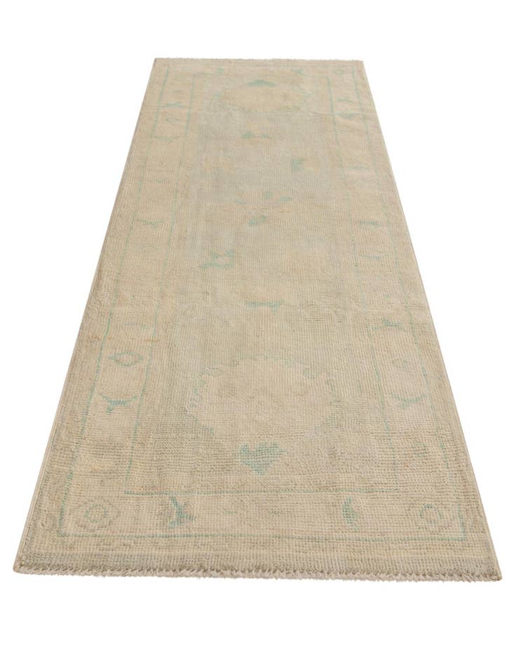 Detail image of 2' 8 x 7' 10 Hand Knotted Oushak Wool Runner Rug