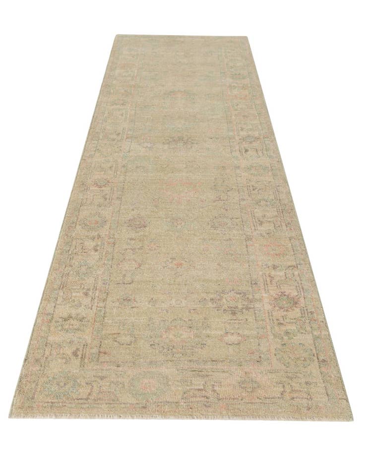 Detail image of 2' 10 x 9' 5 Hand Knotted Oushak Wool Runner Rug