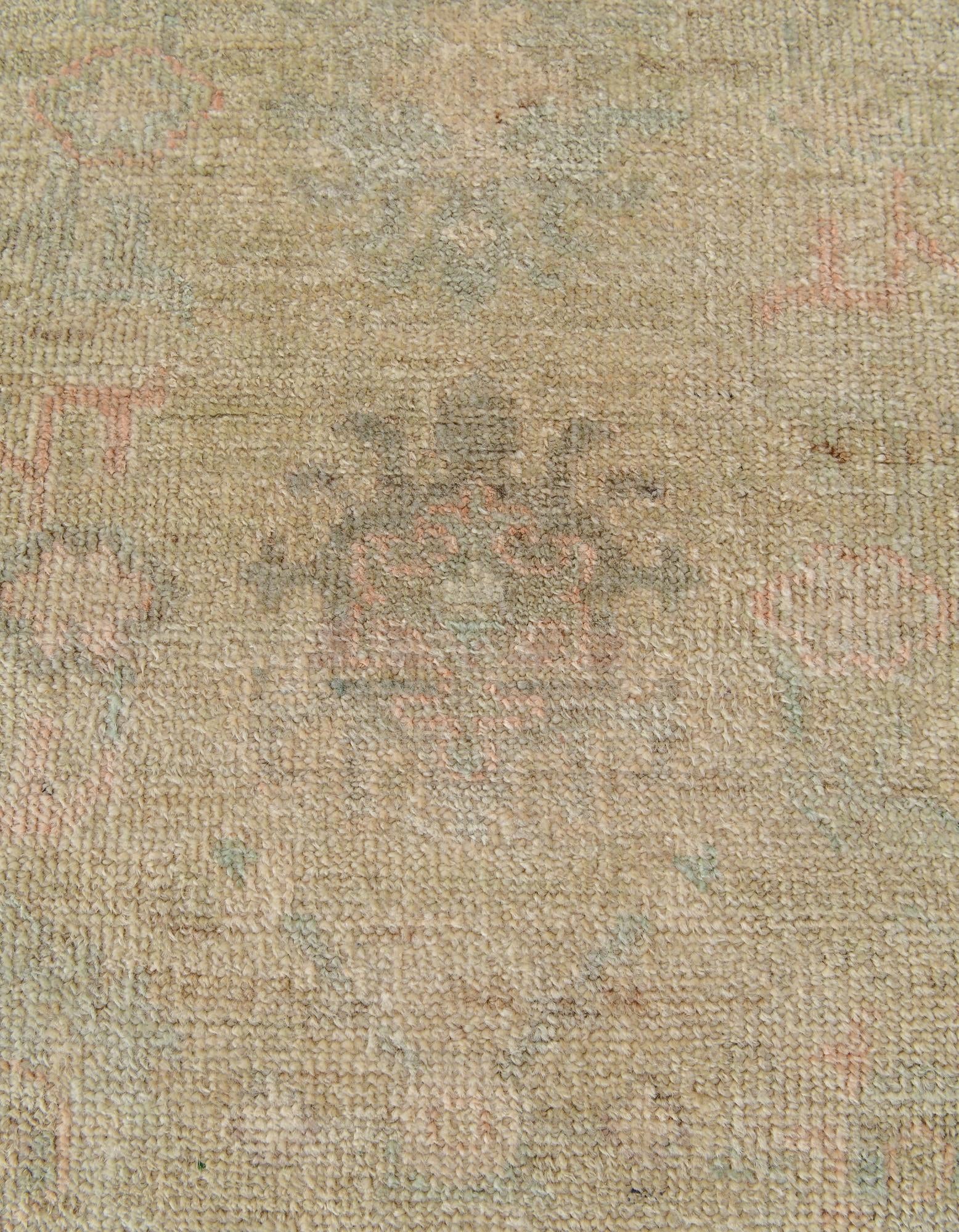 2' 10 x 9' 5 Hand Knotted Oushak Wool Runner Rug
