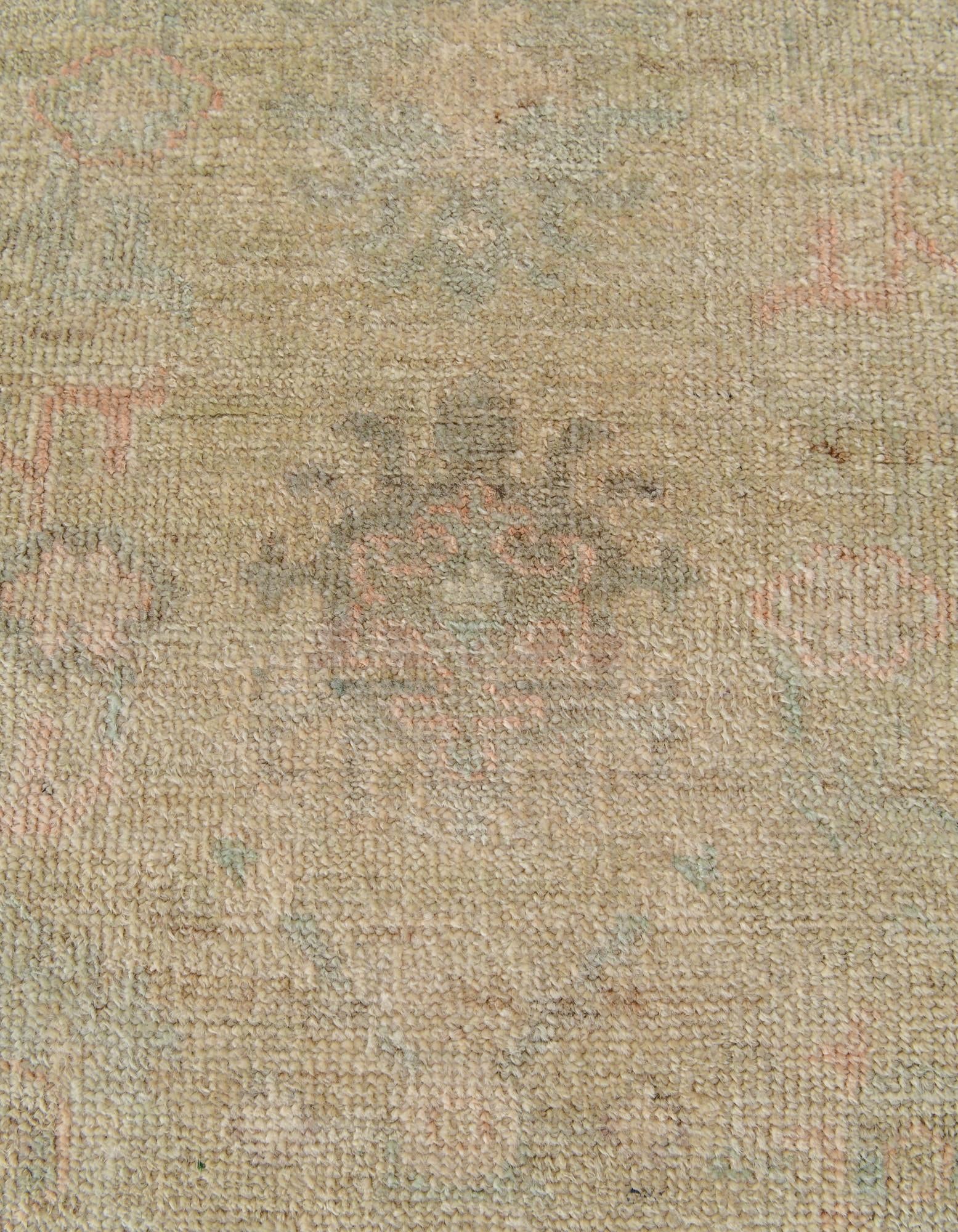 2' 10 x 9' 5 Hand Knotted Oushak Wool Runner Rug